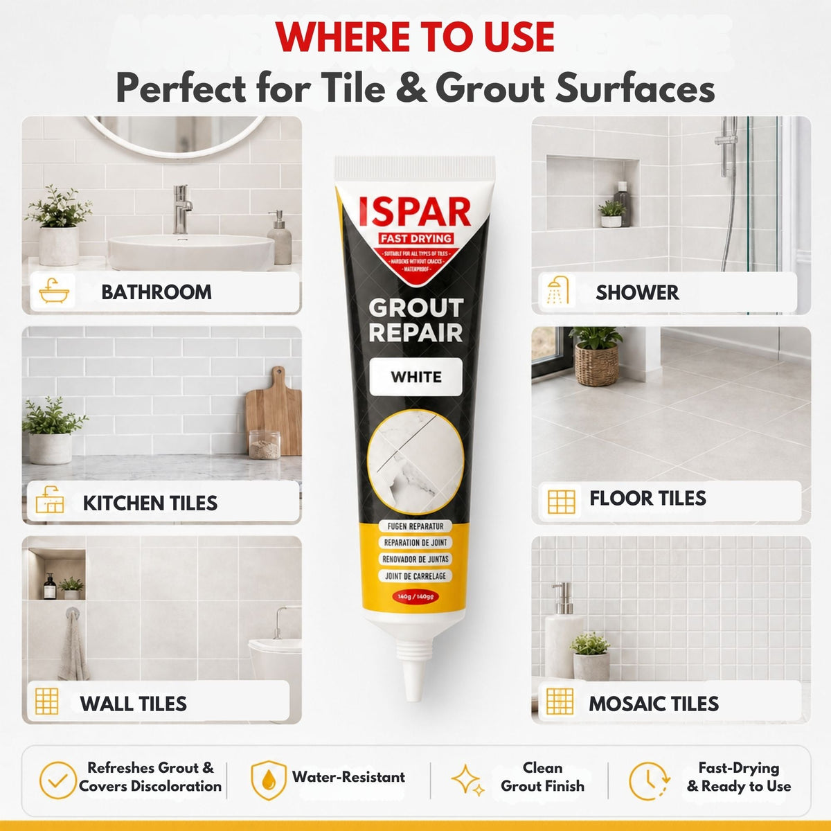 ISPAR Fugenreparatur-Set 250 g – Anwendung