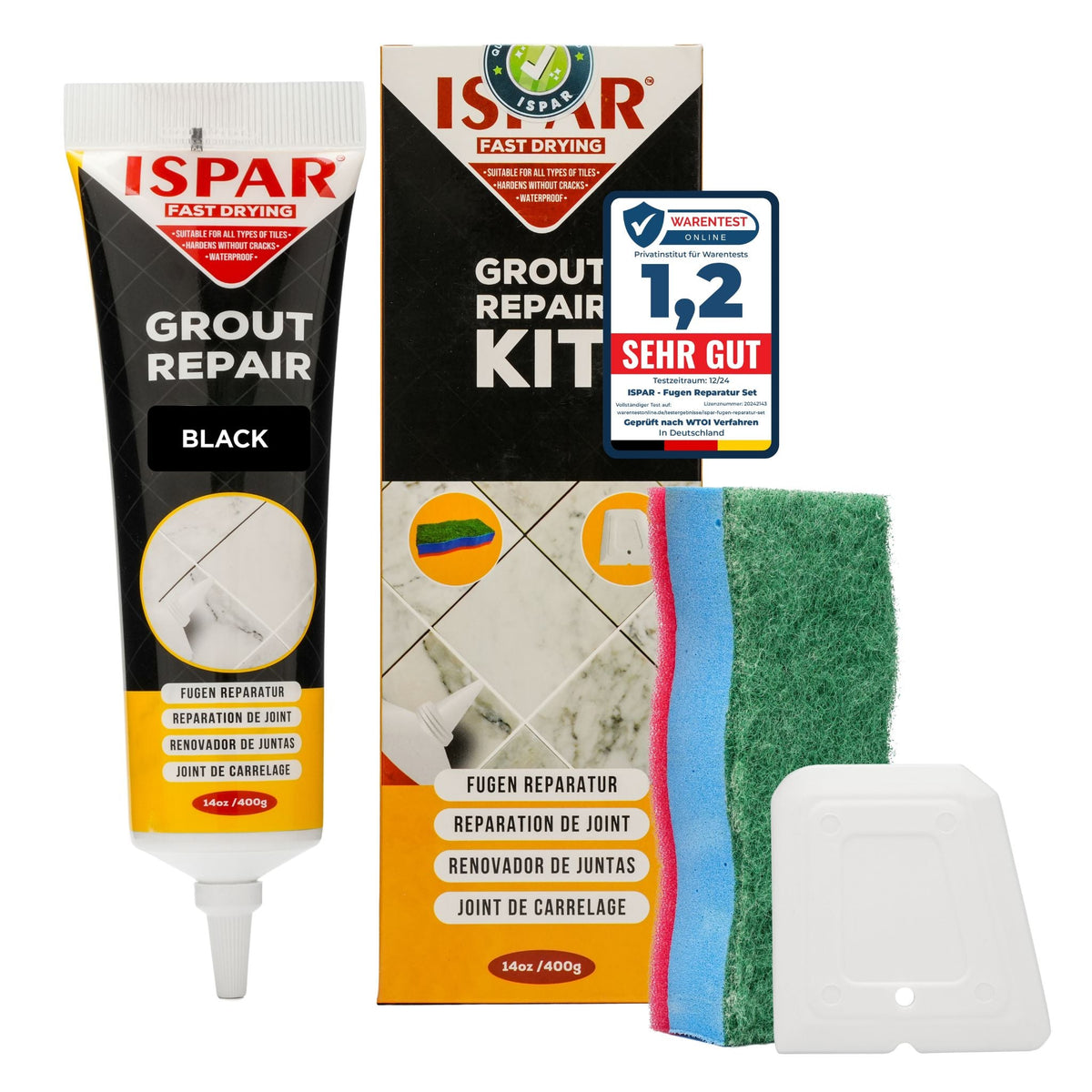 ISPAR Fugenreparatur-Set 400 g in Schwarz